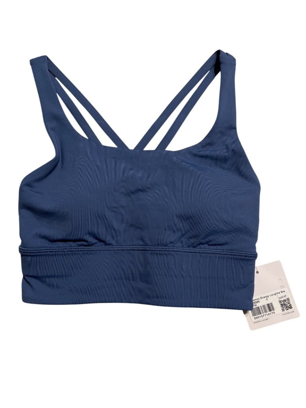 Lululemon Energy Longline Sports Bra B-D Cup Blue Twill Size 2 Lightweight